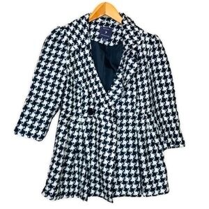 𝅺forever 21 Houndstooth Flare Women’s Dress Jacket
